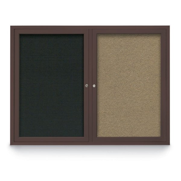 United Visual Products Corkboard, Cork/Gold, 36" x 36" UV403-GOLD-CORK